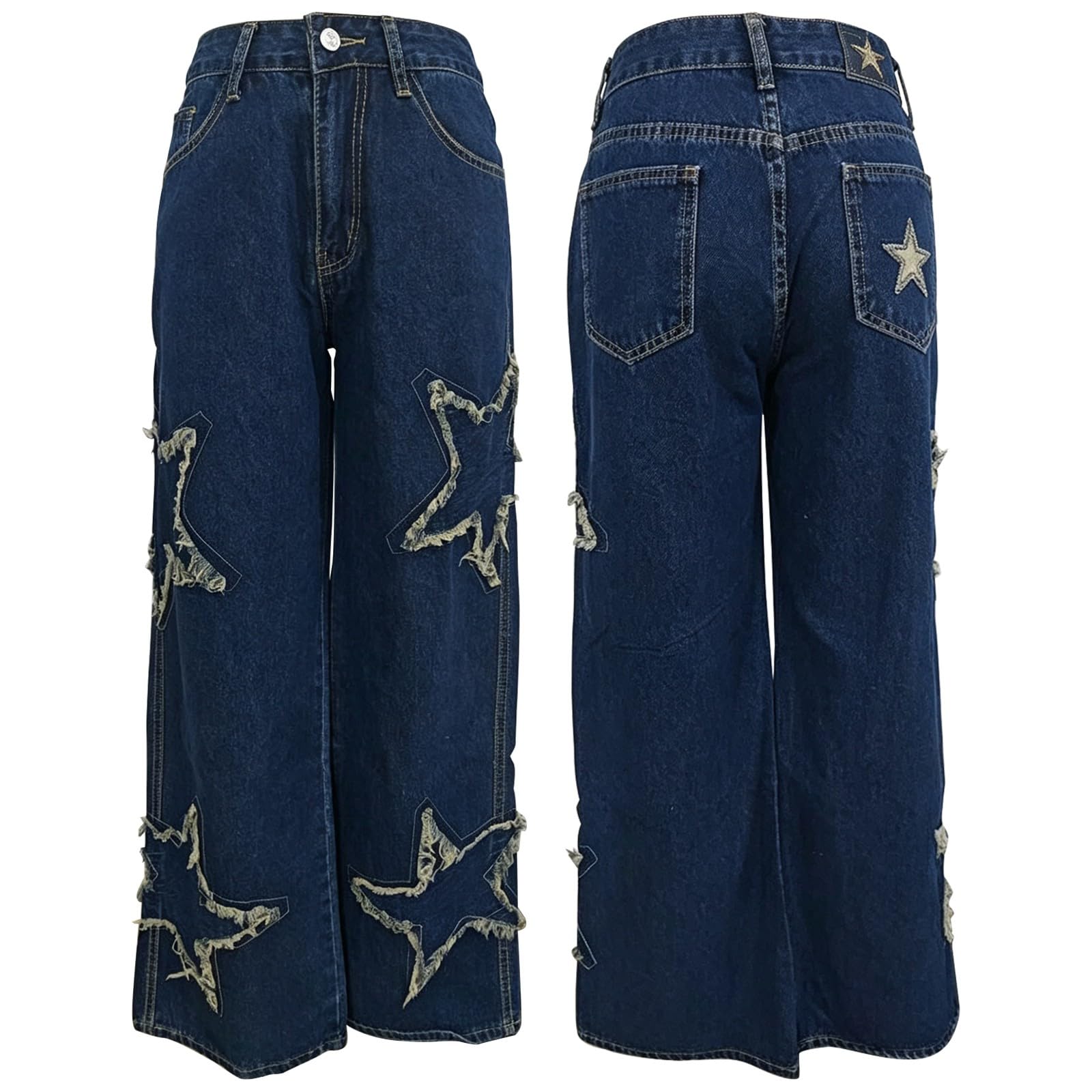 Jeans Donna Leggeri Elasticizzati Jeans Baggy Gamba Larga Larghi Pantaloni Elasticizzati Casual Leggeri Palazzo Pantaloni Denim Vita Alta Curvy Wide Leg Comodi Pantalone Con Tasche Eleganti Vintage