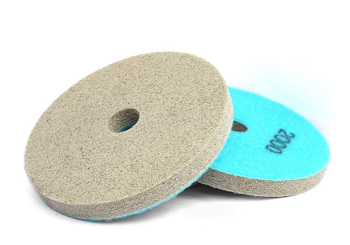 Z-LION 10" Diamond Sponge Fiber Polishing Pads for Granite Marble Stone Clean (7 Pcs Set)