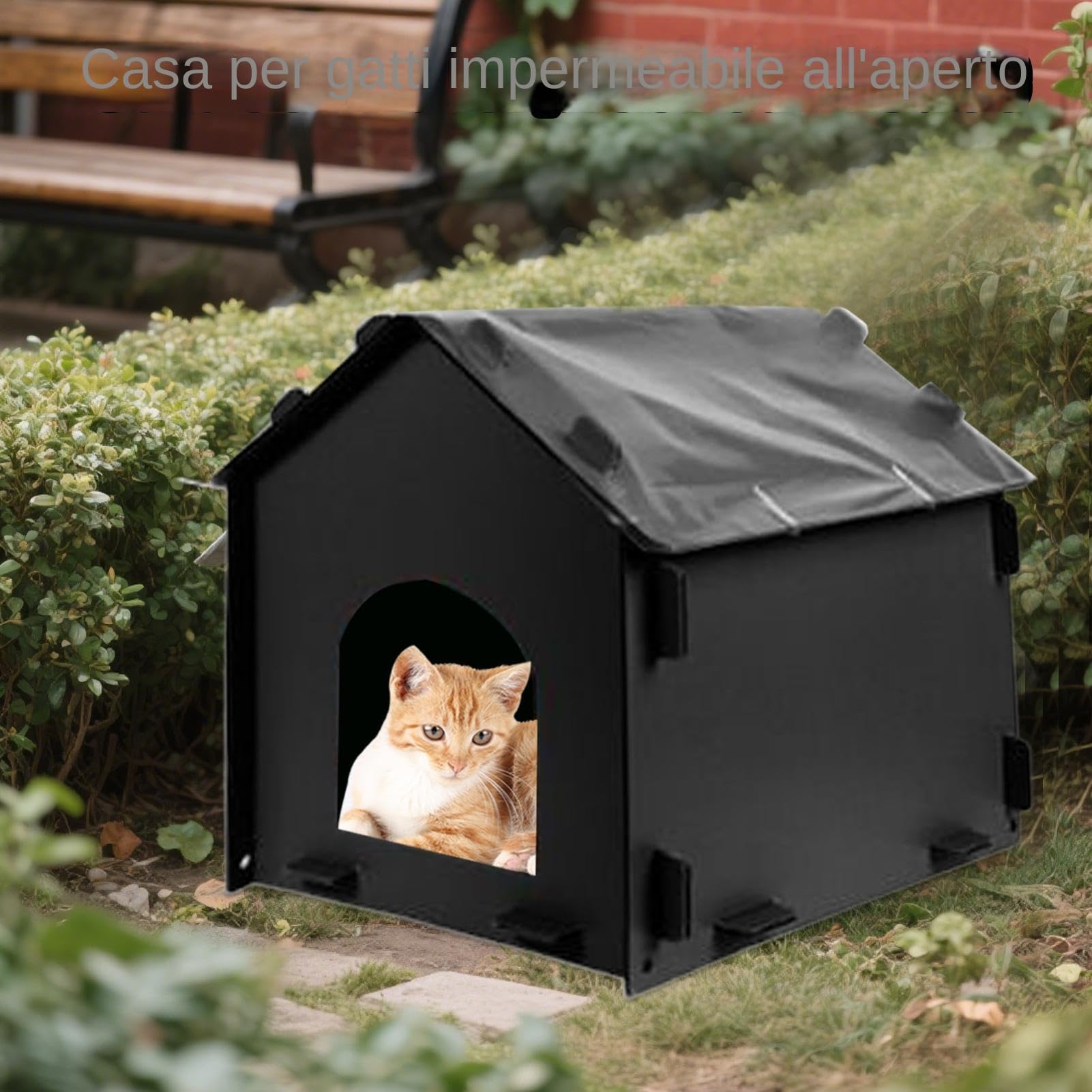 Rifugio Per Gatti Randagi Casa Per Animali Domestici Isolata Sicura E | Tana Animali Domestici Con Stazione Alimentazione Esterna Adatto A Comunità Balcone Patio Giardino Cortile Garage