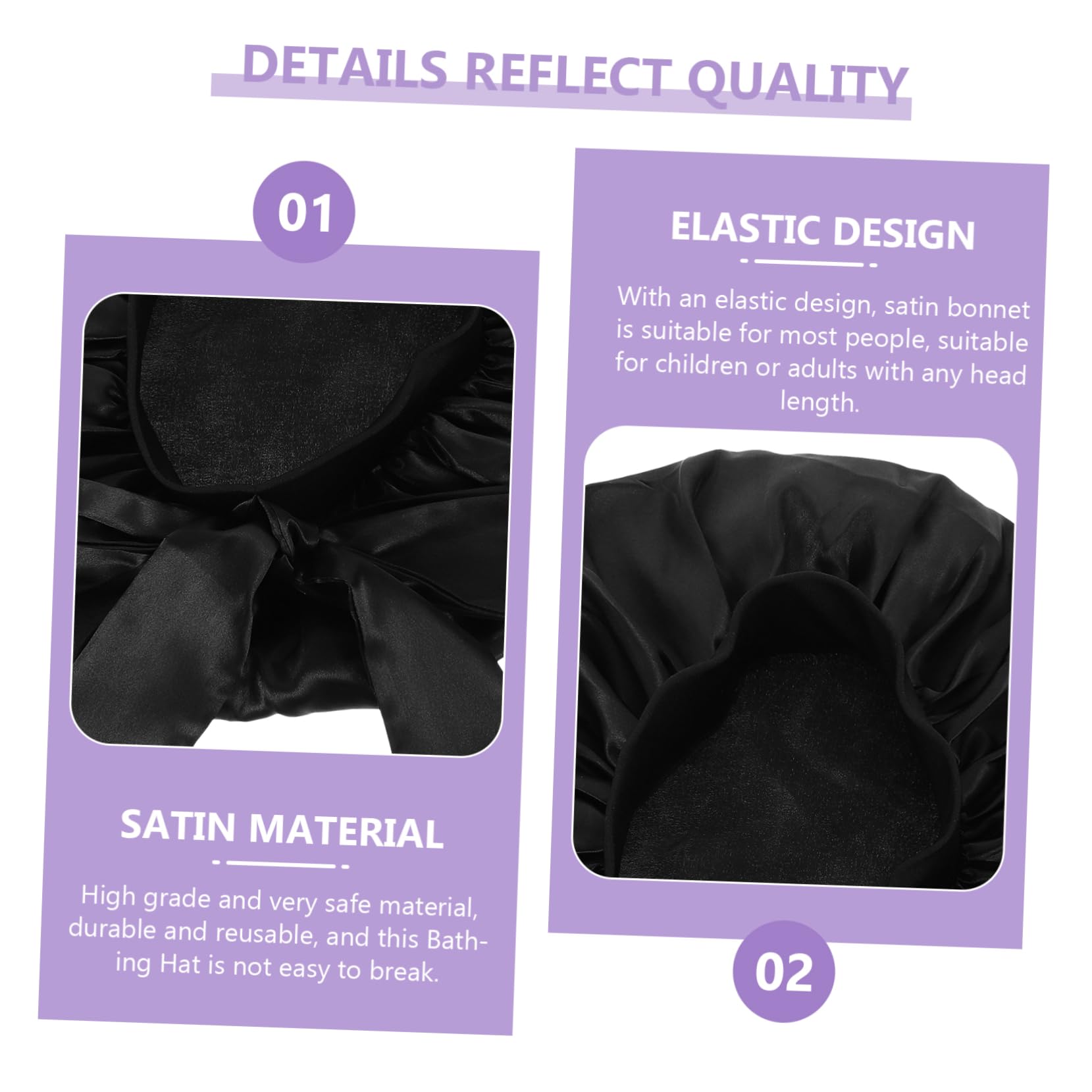 DOITOOL 4stücke Bowknot Satin Duschhaube Für Locken Wiederverwendbare Elastische Badekappe Mit Breitem Band Für Schlaf Dusche Und Haarpflege Für Damen Und Reisen