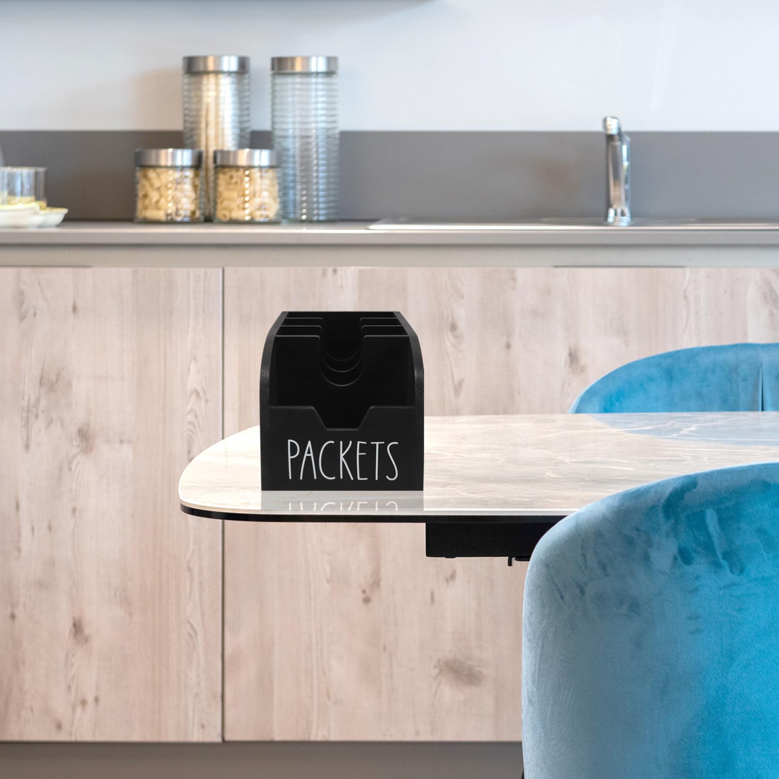 Organisateur de Sachets D'assaisonnement en Bois Foncé pour Placard | Rangement Compact pour Garde-manger, Support Multi-compartiments pour Sachets de Thé et Sucre