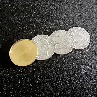 SUMAG Multipurpose Flipper Coin Set (Morgan Dollar) Magic Tricks Two Coins Instantly into One Coin Close up Illusion Gimmick for Professional Magicians