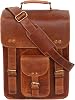 Jaald Leather messenger bag shoulder bag cross body vintage satchel for women men compatible with Ipad man purse and tablet