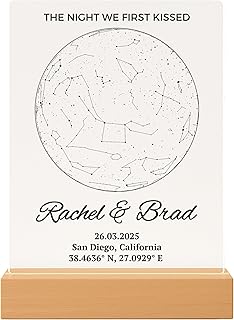 Custom Star Map by Date - Personalized Constellation Map Night Light Wed...