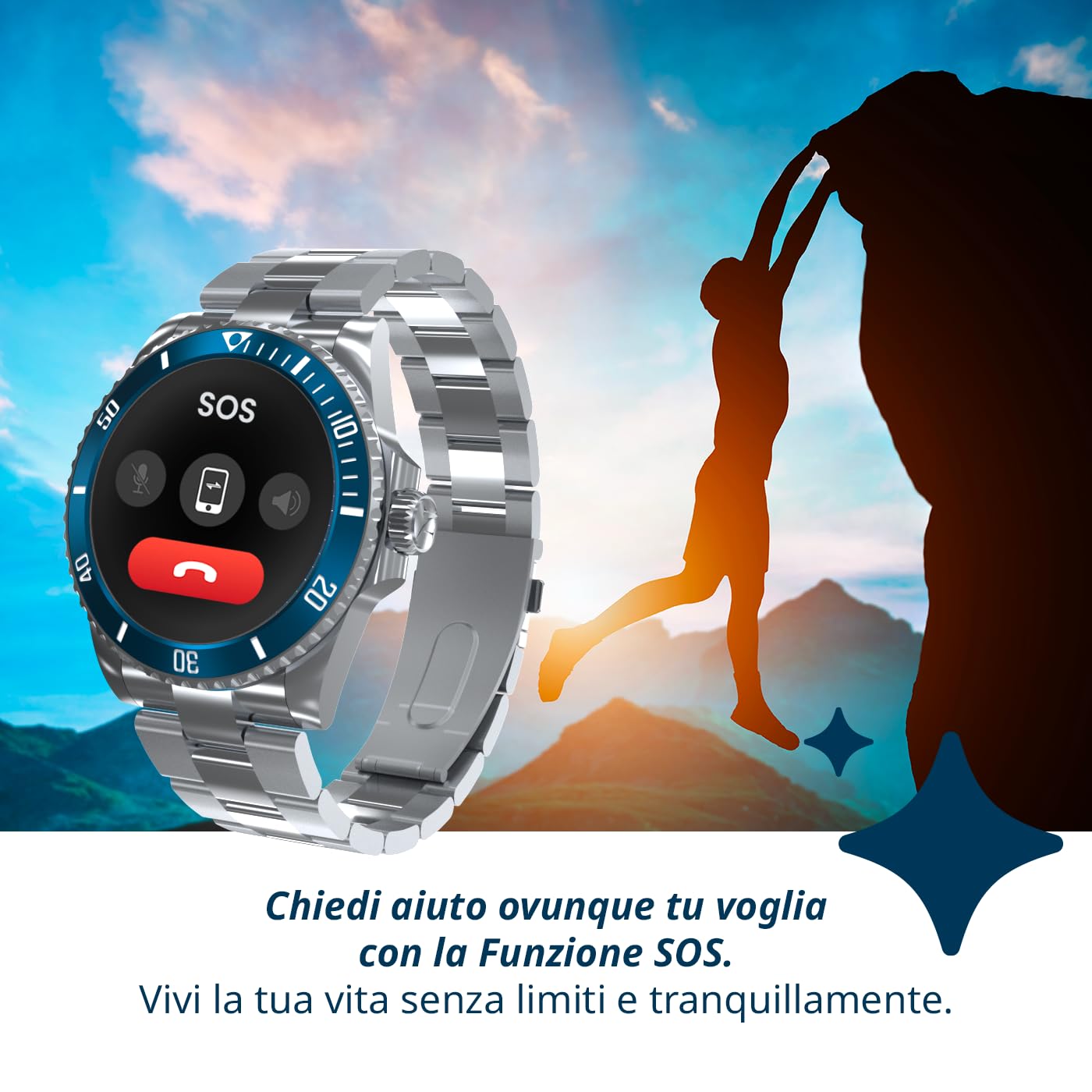 TECHMADE Niah Neptune Smartwatch męski luksusowy zegarek cyfrowy Smartwatch – stylowy design w stylu, wyświetlacz AMOLED, monitorowanie zdrowia i powiadomienia, połączenia, powiadomienia,