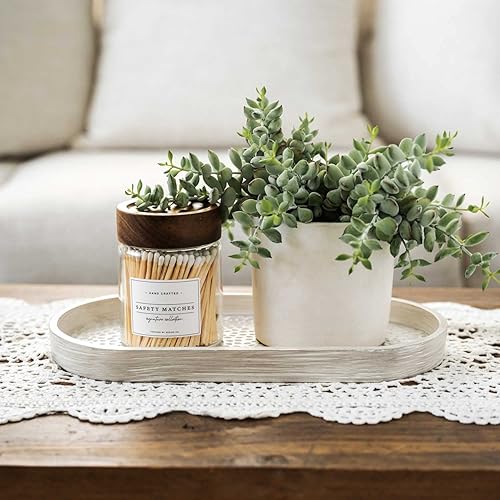 Miniatura 6 de Touched By Design Co Signature - Soporte decorativo para fósforos con aproximadamente 150 cerillas blancas de 3 pulgadas en un frasco, botella de