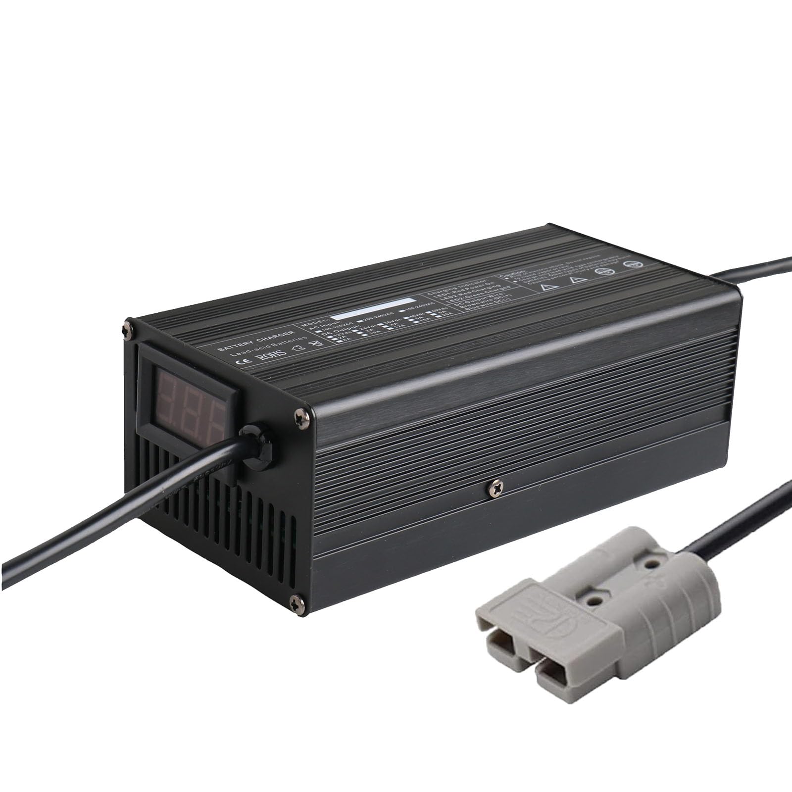 Ładowarki akumulatorów kwasowo-ołowiowych 12V/24V/36V/48V/60V/72V Ładowarka akumulatorów wózków widłowych z 50A złączem Andersona i wyświetlaczem LCD