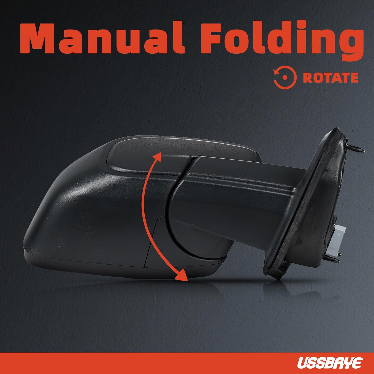 Side Mirror Assembly Compatible with 2022-2024 Ford Maverick XL Right Passenger Side View Mirror Manual Folding Textured Black Cover- FO1321738 NZ6Z17682M (0 Pins)