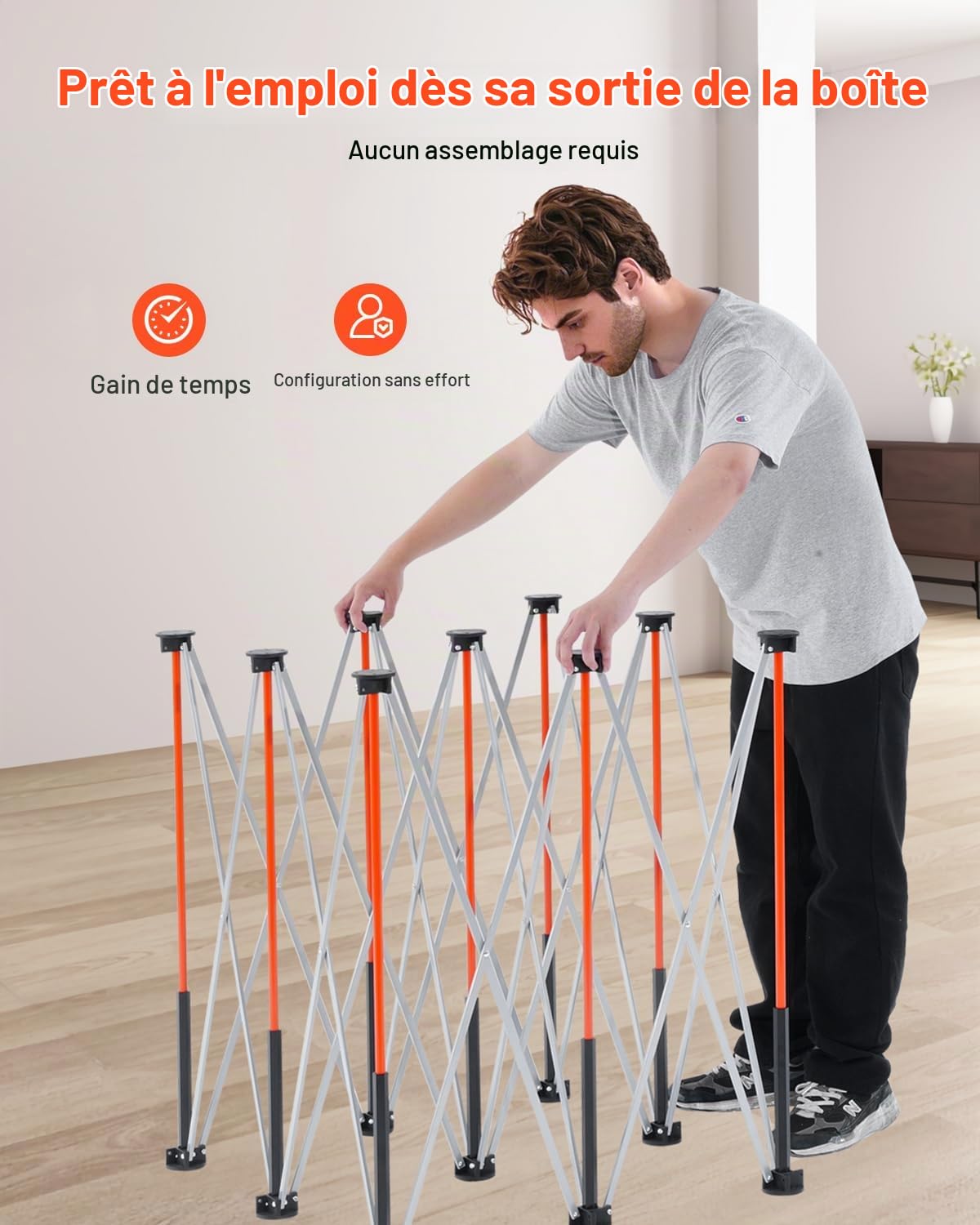 VEVOR Châssis Pliable Établi 126,4x126,4 cm, Support Table de Travail Charge 1589 kg, sans Assemblage, Pied d’Établi Portable avec Sac de Rangement, Plateau de Table Non Inclus, pour Garage Atelier