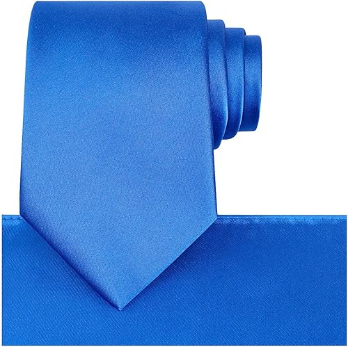 Vista 172 de KissTies Juego de corbatas de satén para hombre + pañuelo de bolsillo Rojo