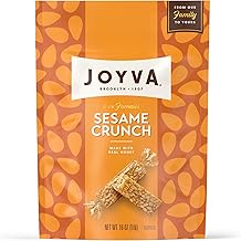 Joyva Sesame Crunch, 16 oz (454g) Pouch | Individually Wrapped Honey Sesame Candy | Kosher Parve, Gluten-Free, Dairy-Free | Crunchy Snack with Roasted Sesame Seeds | Made in Brooklyn, NY