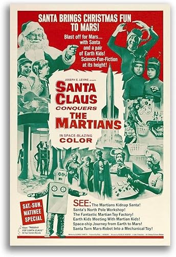 Imán 1964 Inusual Vintage Movie Santa Claus Conquer The Martians - Lámina magnética de vinilo para taquillas, coches, carteles, refrigerador de 5