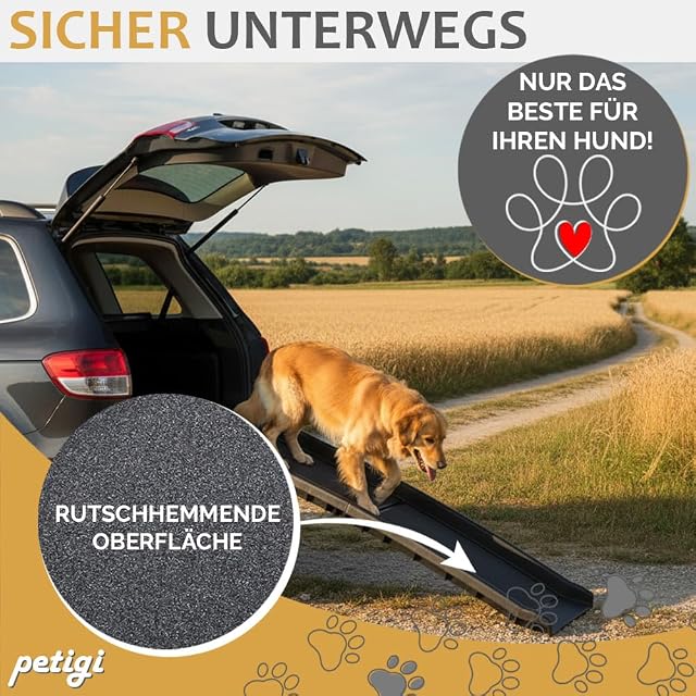Foto 5 de 5 de Petigi Selección de rampa para perros para coche, aluminio, rampa para perros, SUV, antideslizante