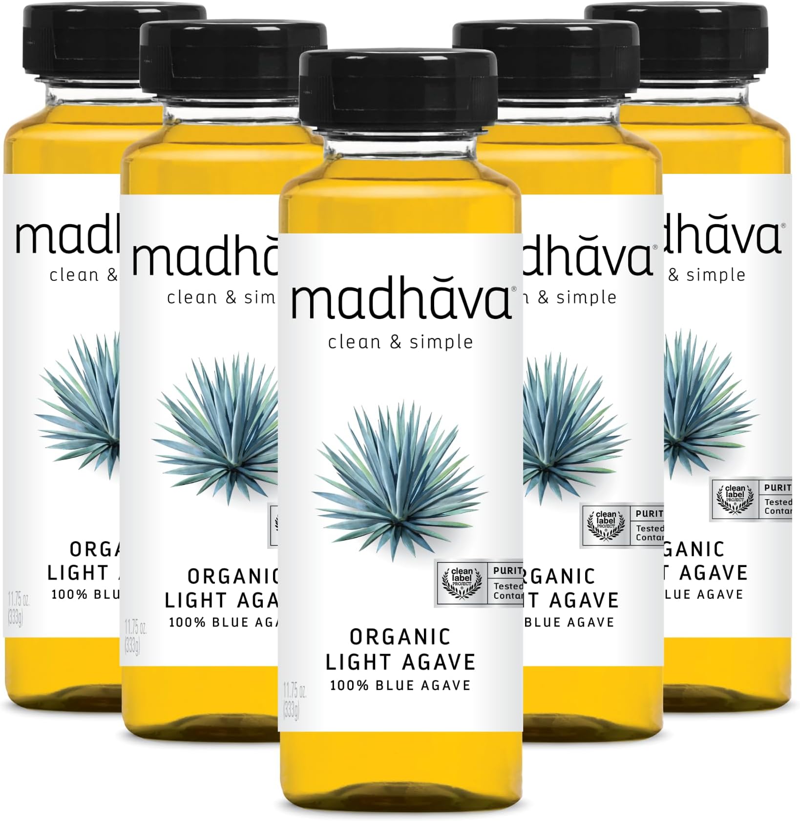 Organic Light Agave | 100% Pure Organic Blue Agave Nectar | Natural Sweetener, Sugar Alternative | Vegan | Organic | Non GMO | Liquid Sweetener , 11.75 oz. Bottle (Pack of 6)