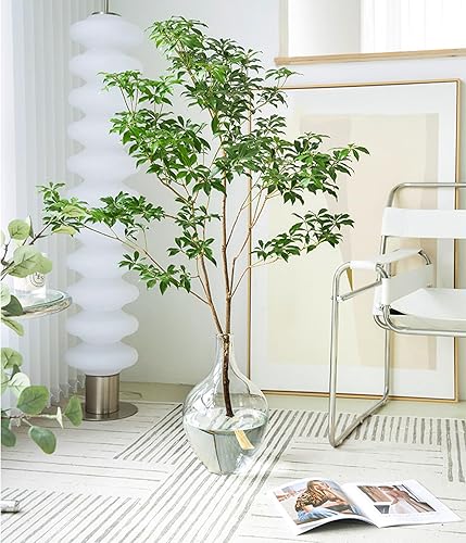 Miniatura 6 de Jarrón de vidrio extra grande de 20 pulgadas para hierba de las pampas, jarra de globo alta transparente, jarrón decorativo de piso resistente, para