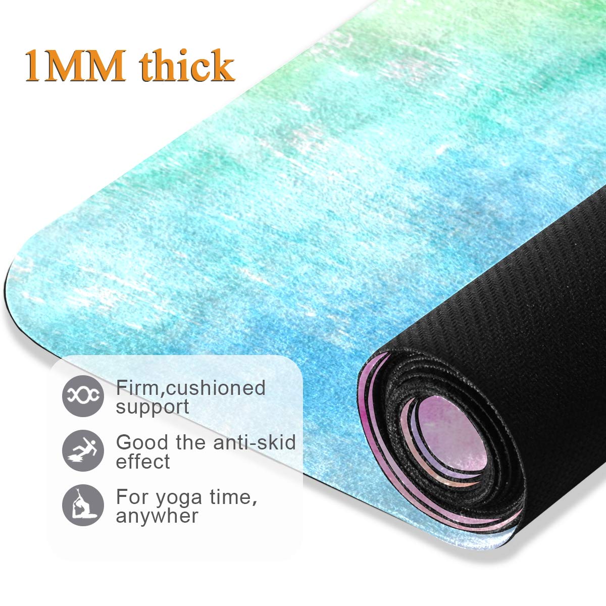 Qilmy Fantasy Mandala Pattern Yoga Mat, Non-Slip Texture Pro Yoga Mat Eco Friendly Exercise & Workout Mat for Yoga, Pilates and Floor Exercises