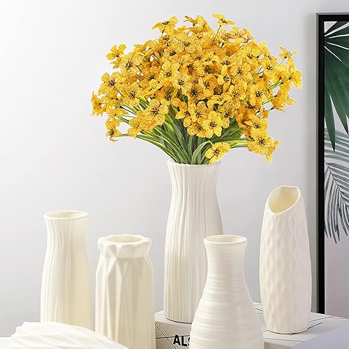 Miniatura 4 de Flores artificiales para exteriores, 8 ramos de flores falsas para exteriores resistentes a los rayos UV, plantas de flores de plástico sintéticas