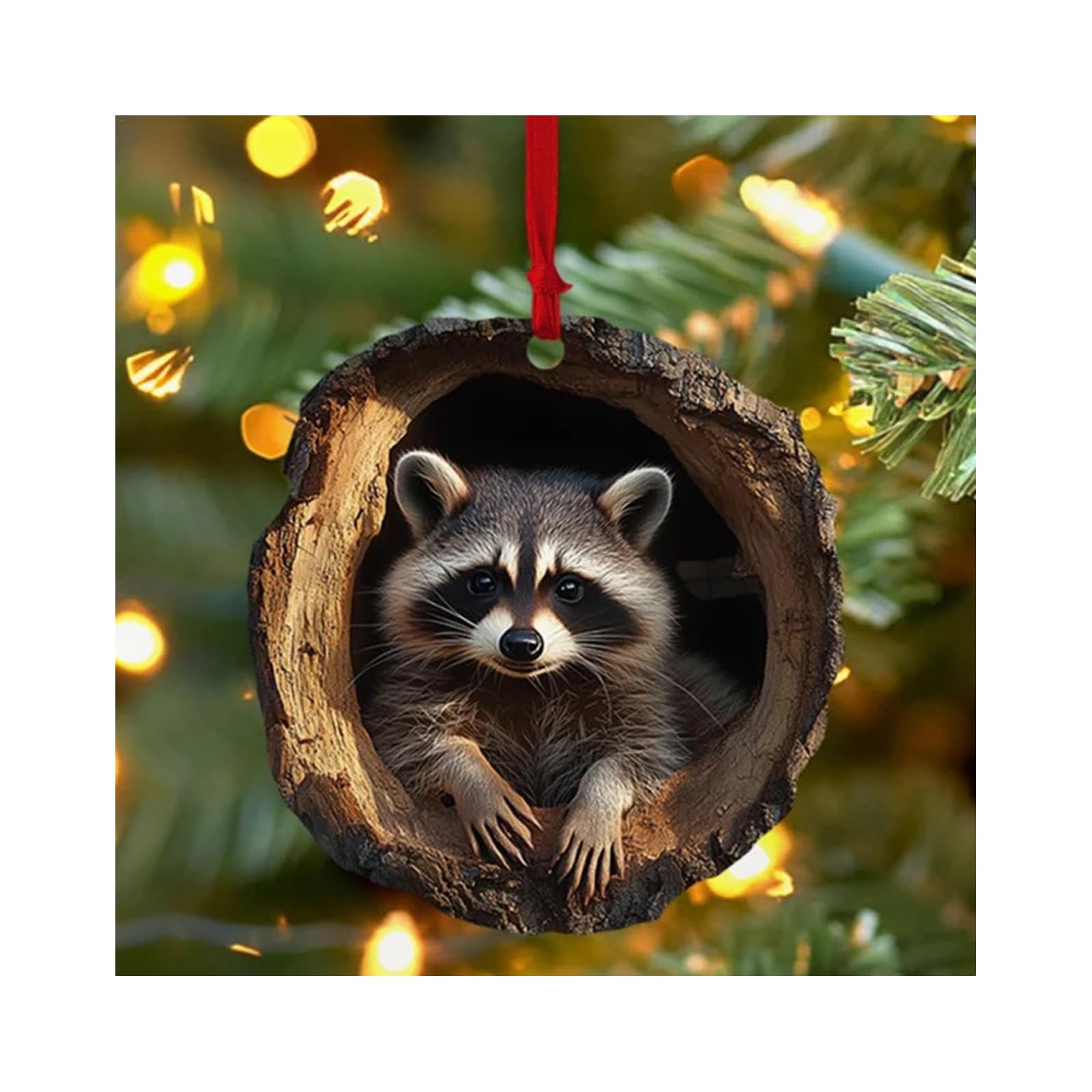 Christmas Tree Ornaments - Little Animal Pattern Acrylic Decorations for Forest Animal Lovers