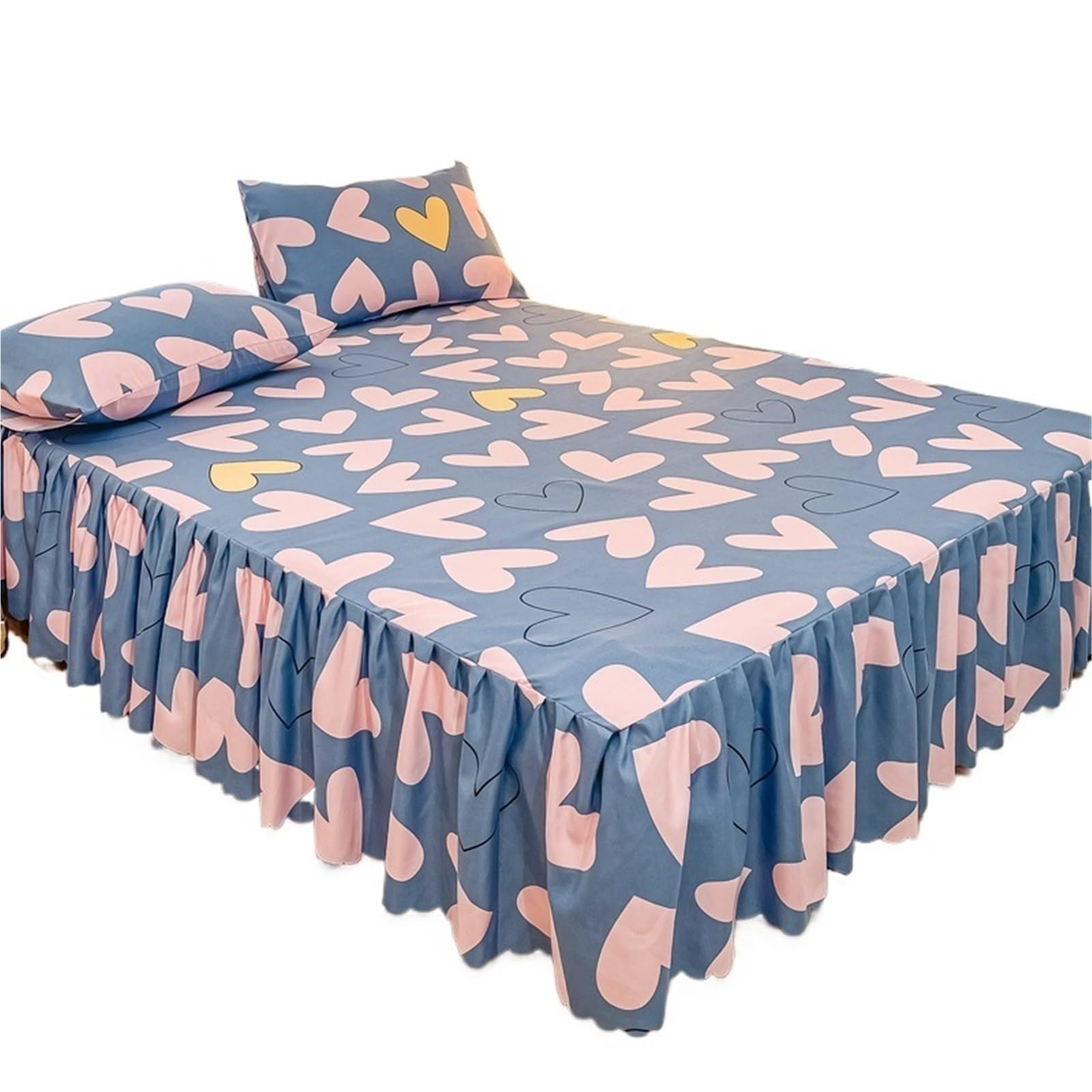 Bed Skirt 1pc Bed Skirt Colorful Bedspread Stripe Style Cover For Home Mattress With Ruffles (No Pillowcase)(Color 8,200x220cm 1pc)