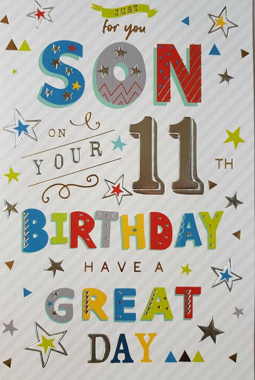 Happy 11th Birthday Son To A Special Son On Your 11Th Birthday Card 7327Cg : Amazon.co.uk:  Stationery & Office Supplies
