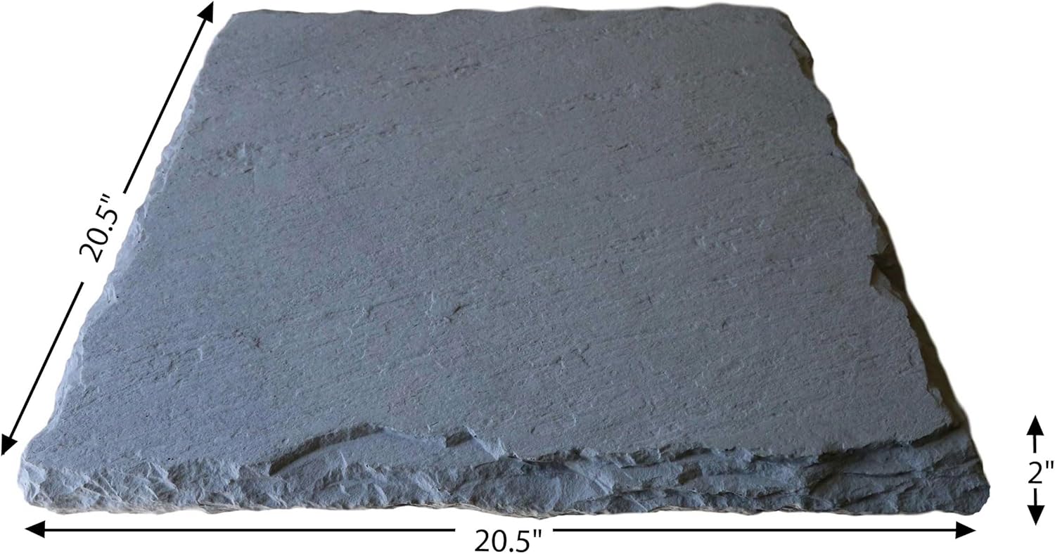 Veneer Stone Rubber Molds for Concrete, Rustic Texture, Wall and Column Cap/Hearthstone/Paver 20.5"L x 20.5"W x 2"D, Recycled Material
