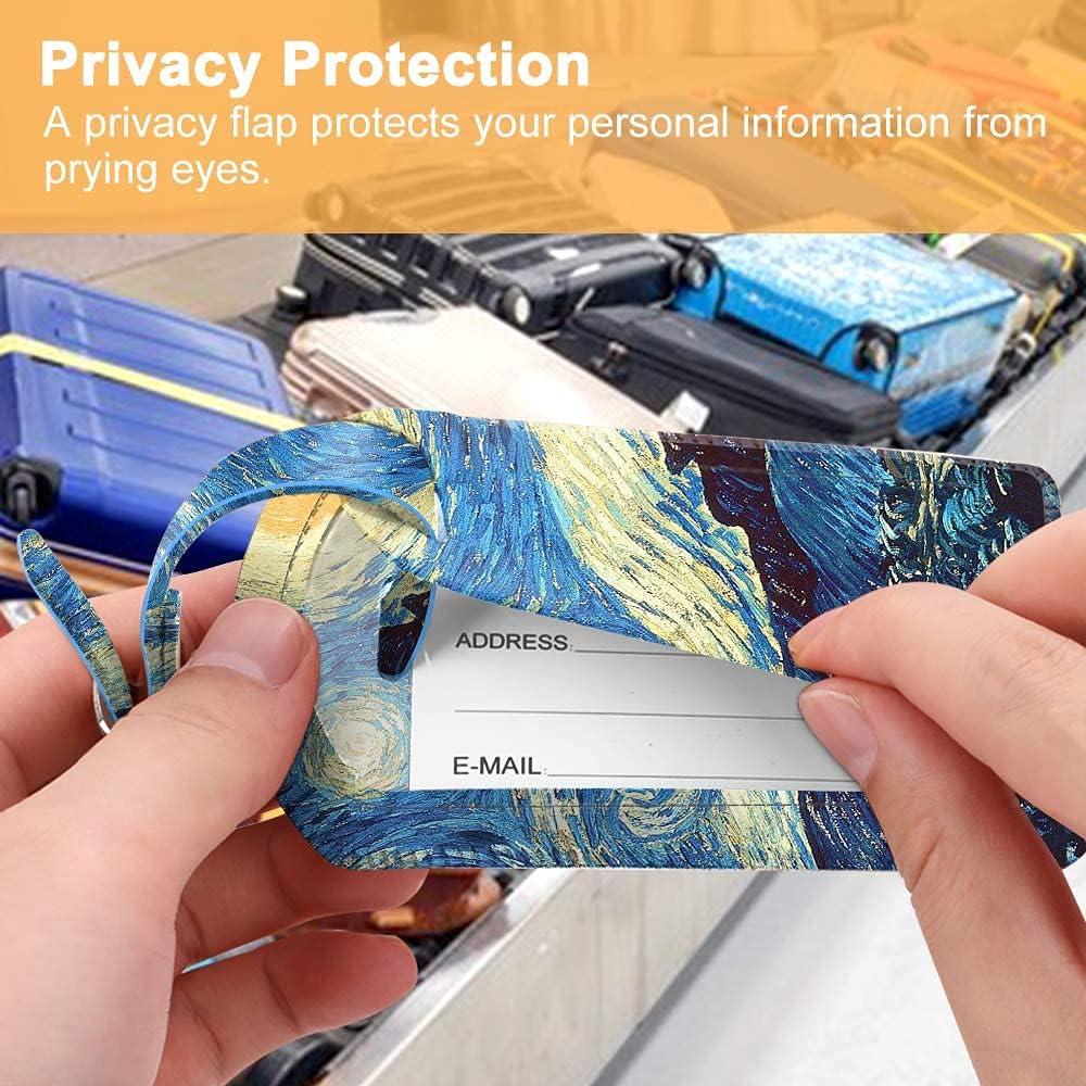 Passport Cover & 2Pcs Luggage Tag Set - Fintie Travel Passport Organizer Holder with 2 Pcs Bag Suitcase Name ID Labels, Starry Night : Clothing, Shoes & Jewelry