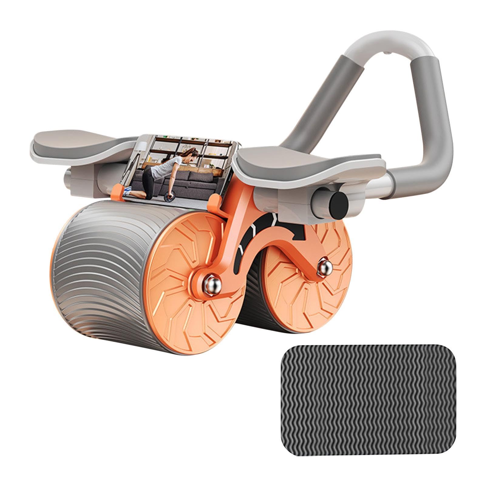 Rullo per addominali a rimbalzo automatico, ruota per esercizi addominali, ruota per allenamento addominale | Ruota per addominali con ginocchiera, attrezzatura fitness automatica per allenamento | ruota per allenamento addominale | Ruota per addominali c