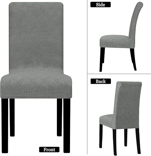 Miniatura 10 de Juego de 4 fundas grandes para sillas de comedor XL, fundas para sillas de comedor XLextra grandes, de elastano suave, extra grandes, fundas