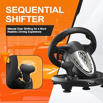 PXN V3 Pro direksiyon, 180 derece, evrensel, USB, pedallı direksiyon, PS3, PS4, Xbox One, Switch için, siyah