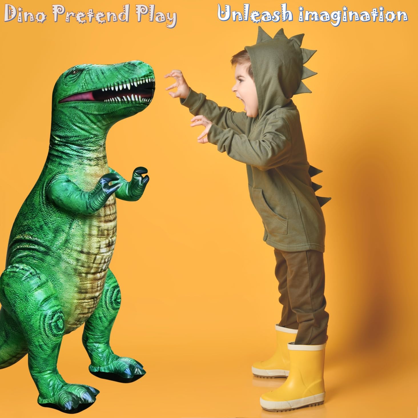 Amazon | Jet Creations 空気注入式 T-Rex 恐竜 – 長さ43インチの