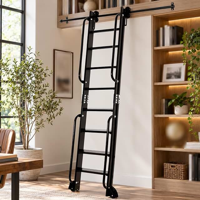 8-Step Rolling Library Ladder