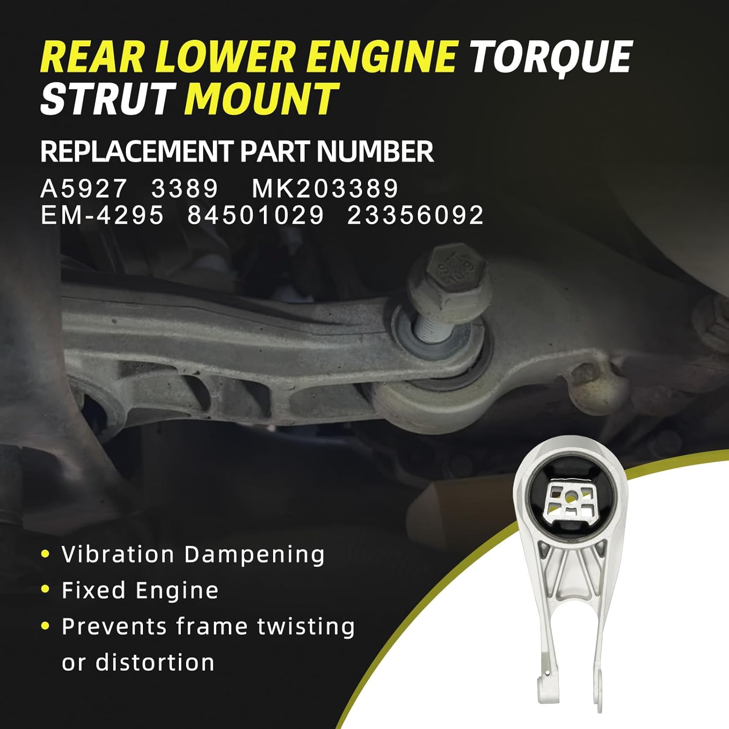 3PCS Engine Torque Strut Mount & Automatic Transmission Mount Kit Compatible with 2016 2017 2018 Chevrolet Malibu 1.5L L4 Replacement# A5927.A5926.A5925