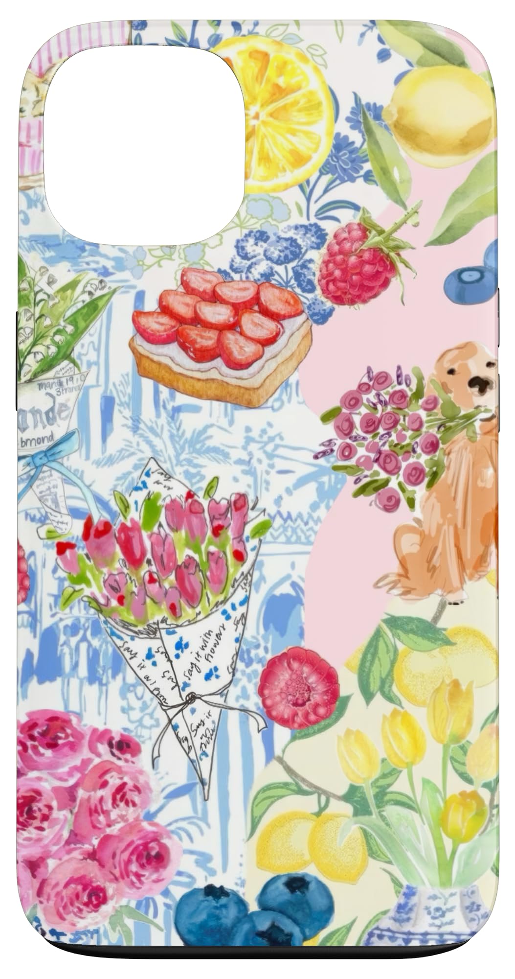 Preppy Spring Watercolor Collage Coquette Scrapbook Cute Case for iPhone 13