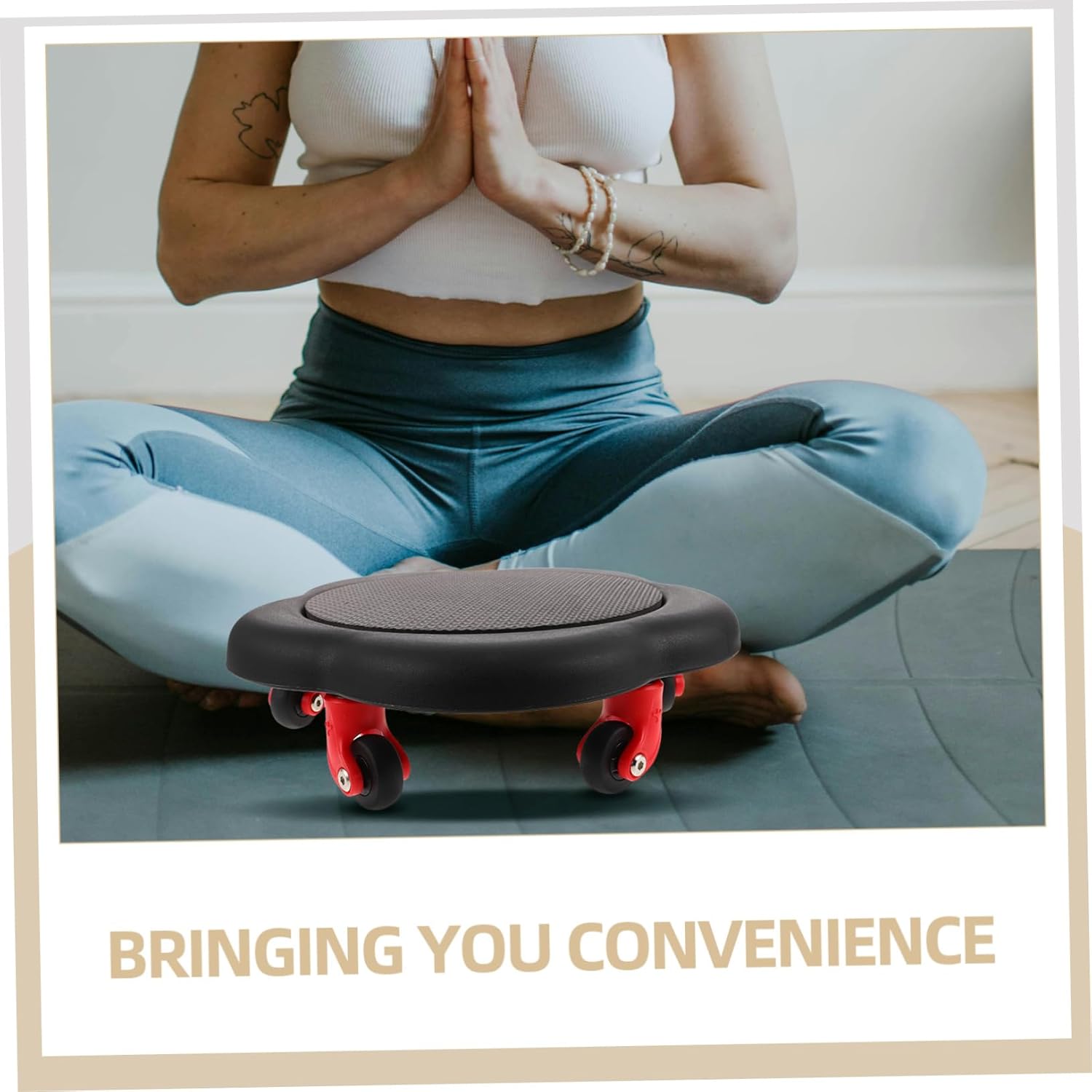 Toyvian Five-wheel Ab Roller with Flower Shaped Sliding Discs Core Strength Training Equipment for Home Use Engages Deep Core Muscles for Abdominal Workouts