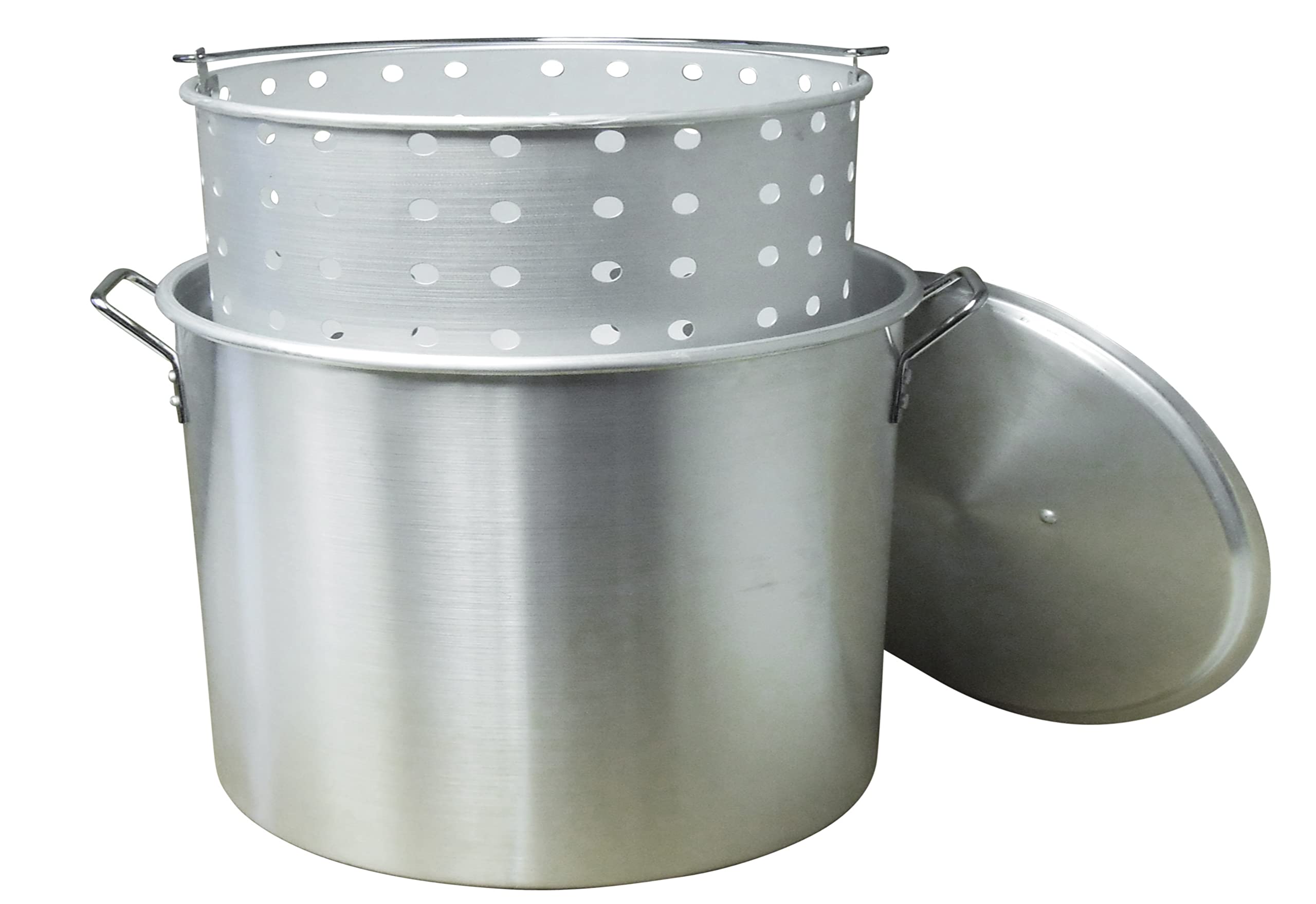 King Kooker KK90 Aluminum Boiling Pot with Basket & Lid-90qt, One