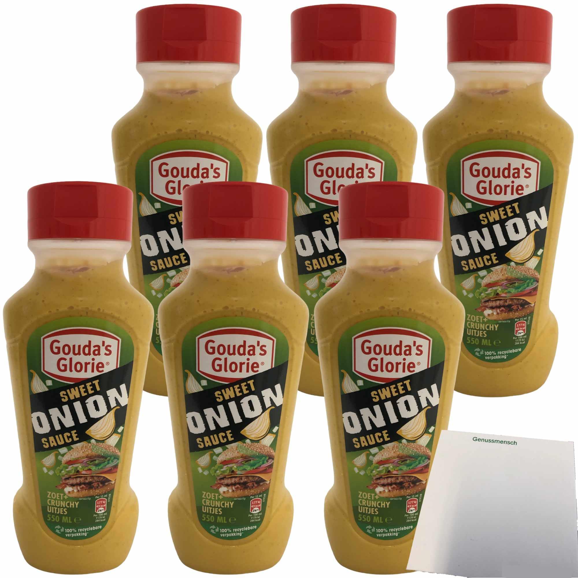 Gouda's Glorie Sweet Onion Sauce 6er Pack (6x550ml Flasche) + usy Block