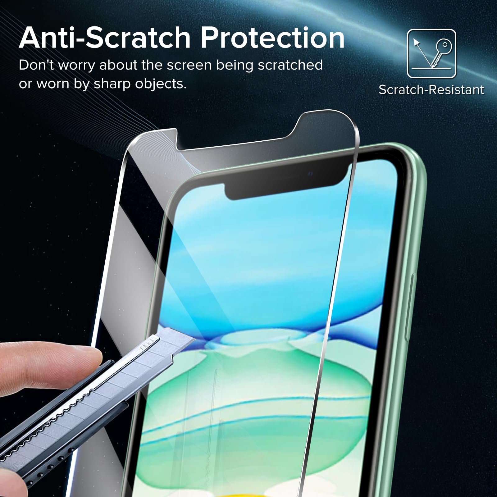 iVoler 2 Pezzi Pellicola Vetro Temperato per iPhone 11 / XR (6,1 Pollici), [9H Hardness] Anti-Scratch [con Cornice di Installazione]