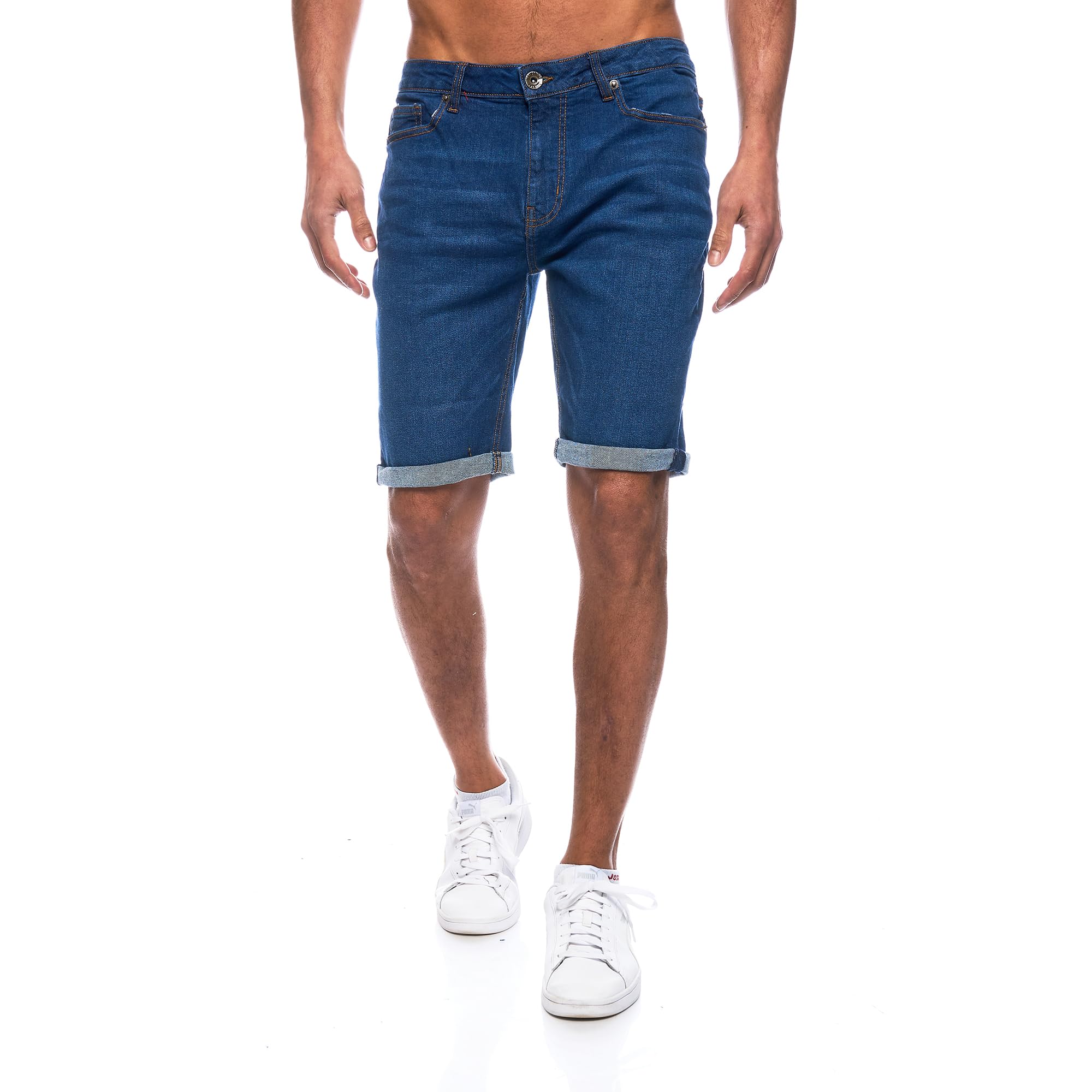 JEEL Herren Kurze Hosen - Slim-Fit Jeans-Shorts - 5-Pocket-Style - Stretch Herren-Shorts - Kurze Hose für Männer - Basic Washed