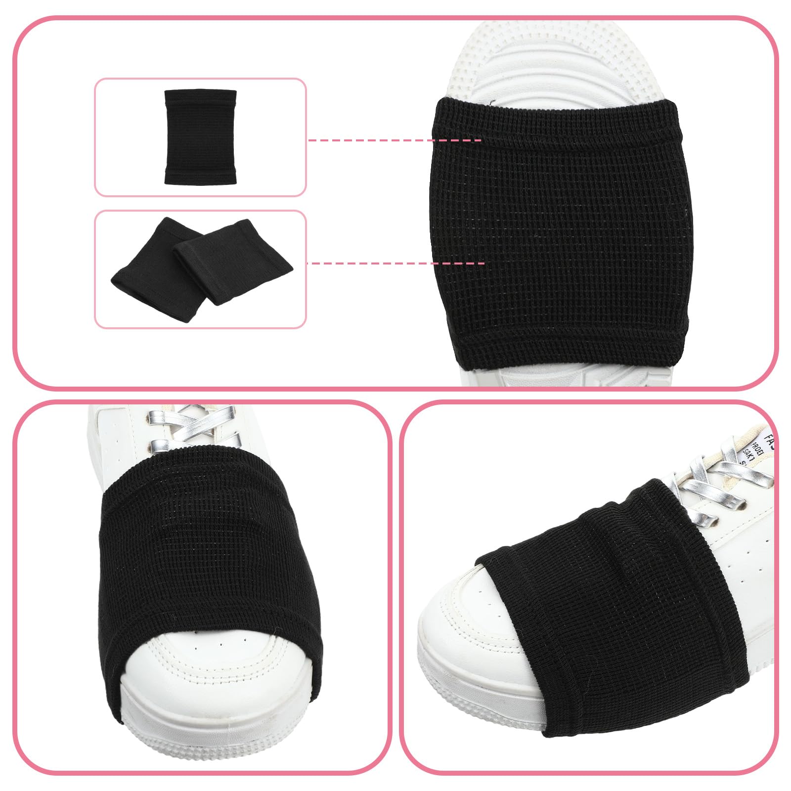 Wanmu 2 Pairs Dance Socks Over Shoes, Unisex Anti-Slip Dance Shoe Covers Over Sneaker, Ballet Equipment Accessories for Women Ballet Dancers Turns & Spins on Smooth Floors - 4