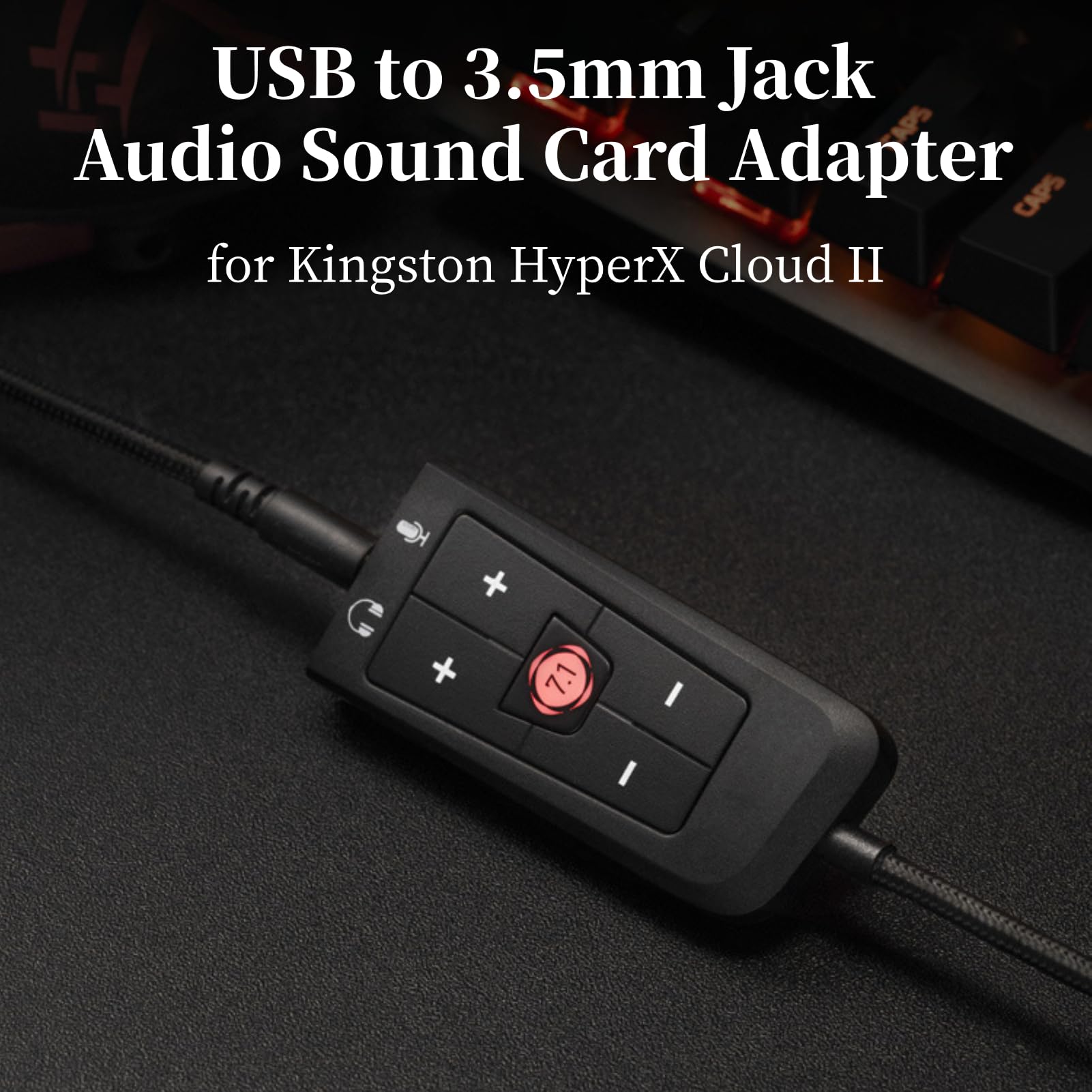 Diyeeni Adattatore Audio da USB a Jack da 3,5 Mm, Cavo da USB a Jack Femmina da 3,5 Mm per Cloud II, Scheda Audio Stereo Esterna con Controllo Volume per Cuffie per Series X