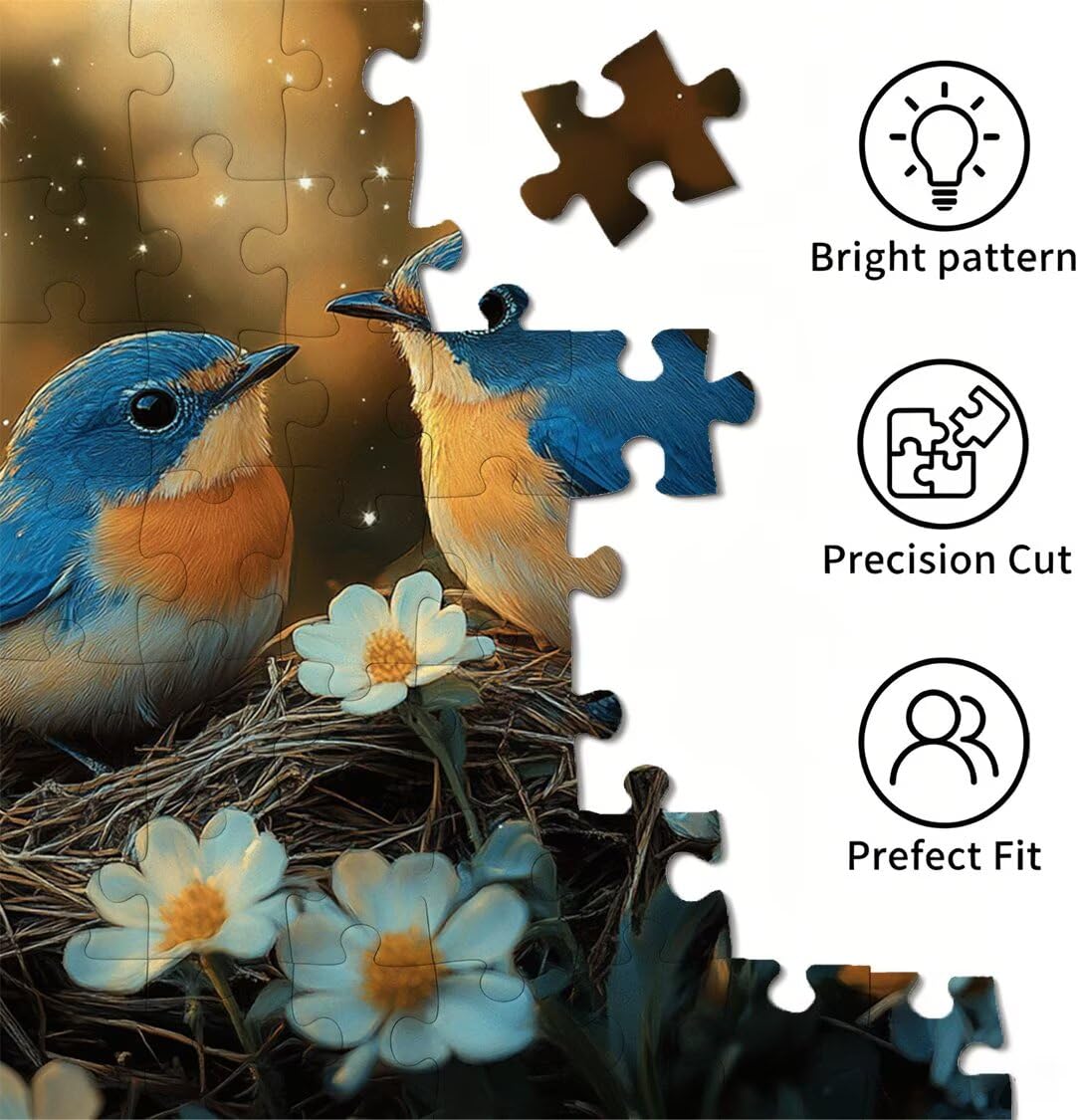 Puzzle 1500 Pièces Adultes Moineau Puzzles Classiques Fleur, n-465