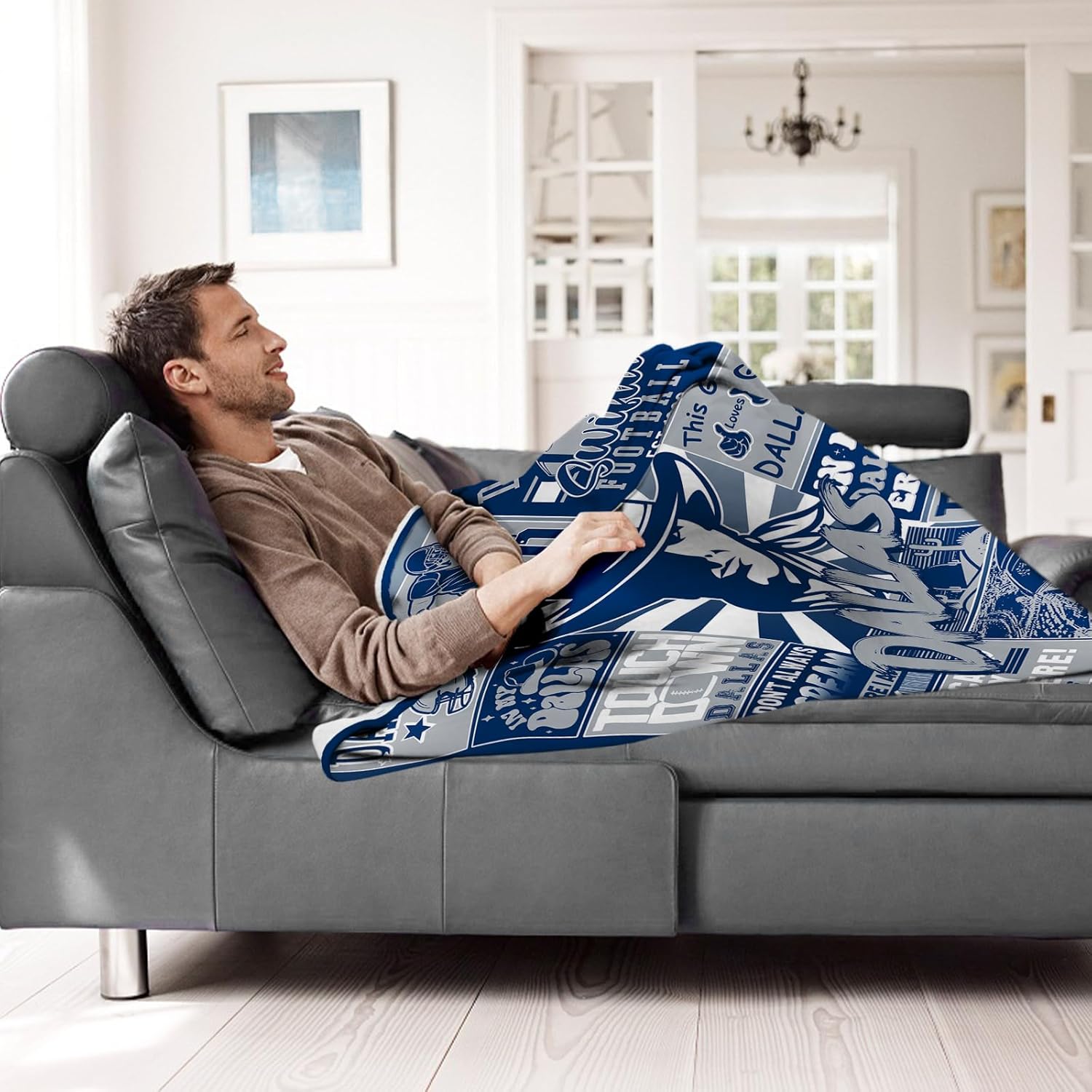 Football Throw Blanket 50"X 60" for Fans Gifts City Football Blanket Flannel Throw Blanket for Men Women Youth Kids Red Sofa Bed Couch Living Room