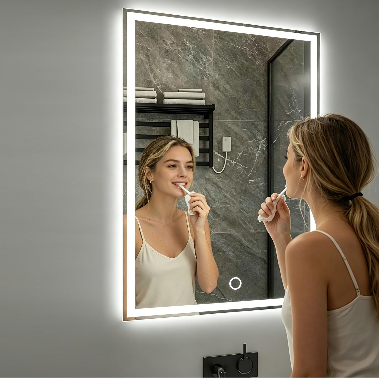 Gr8 Home Light Led Bathroom Mirror 60 X 90Cm Anti Fog Touch Sensor Dimmable Wall Mounted Smart Mirror