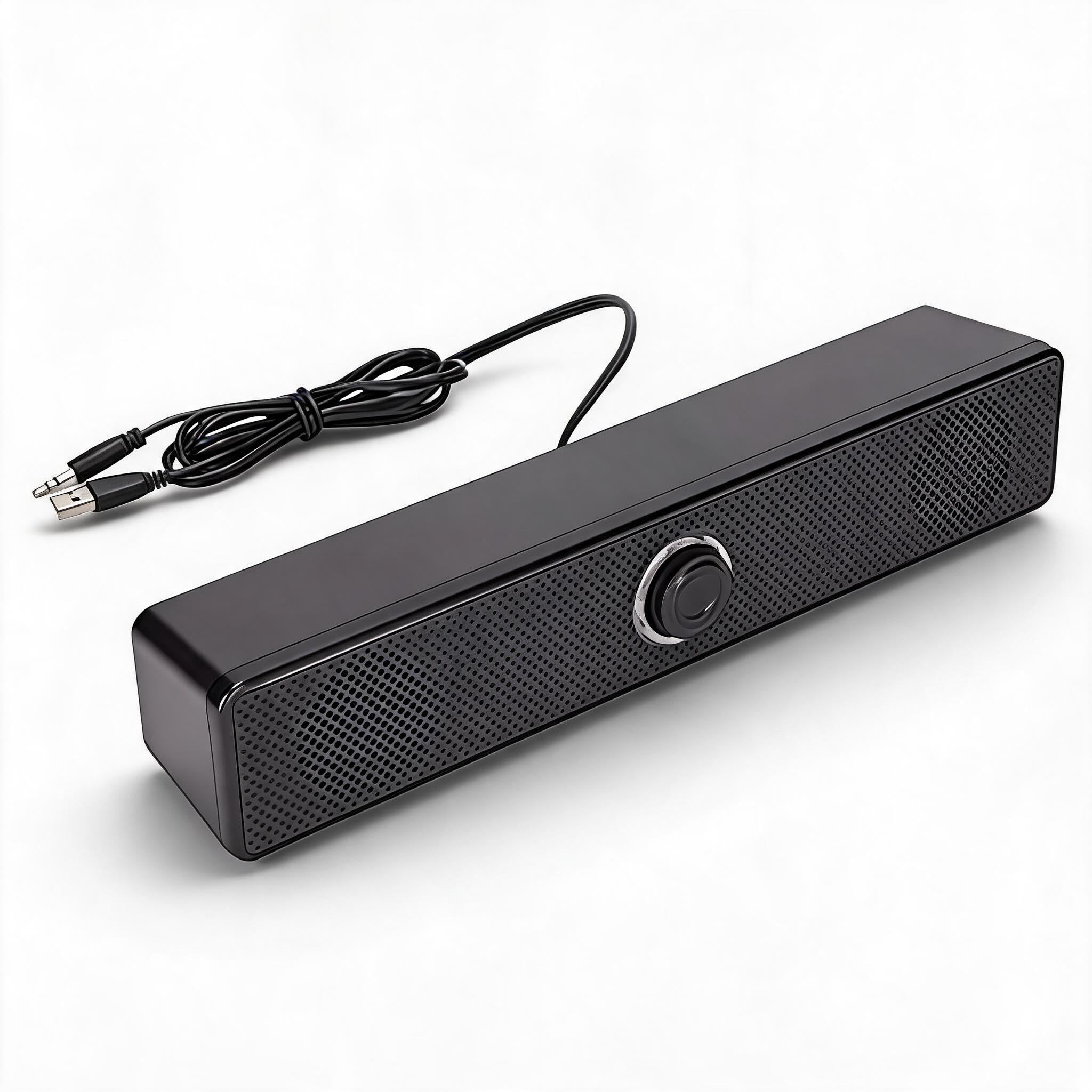 Annadue Altoparlanti per Laptop Esterni Cablati da 3,5 Mm Altoparlanti per Computer Controllo del Volume della Soundbar Alimentata Tramite USB per Tablet PC Desktop