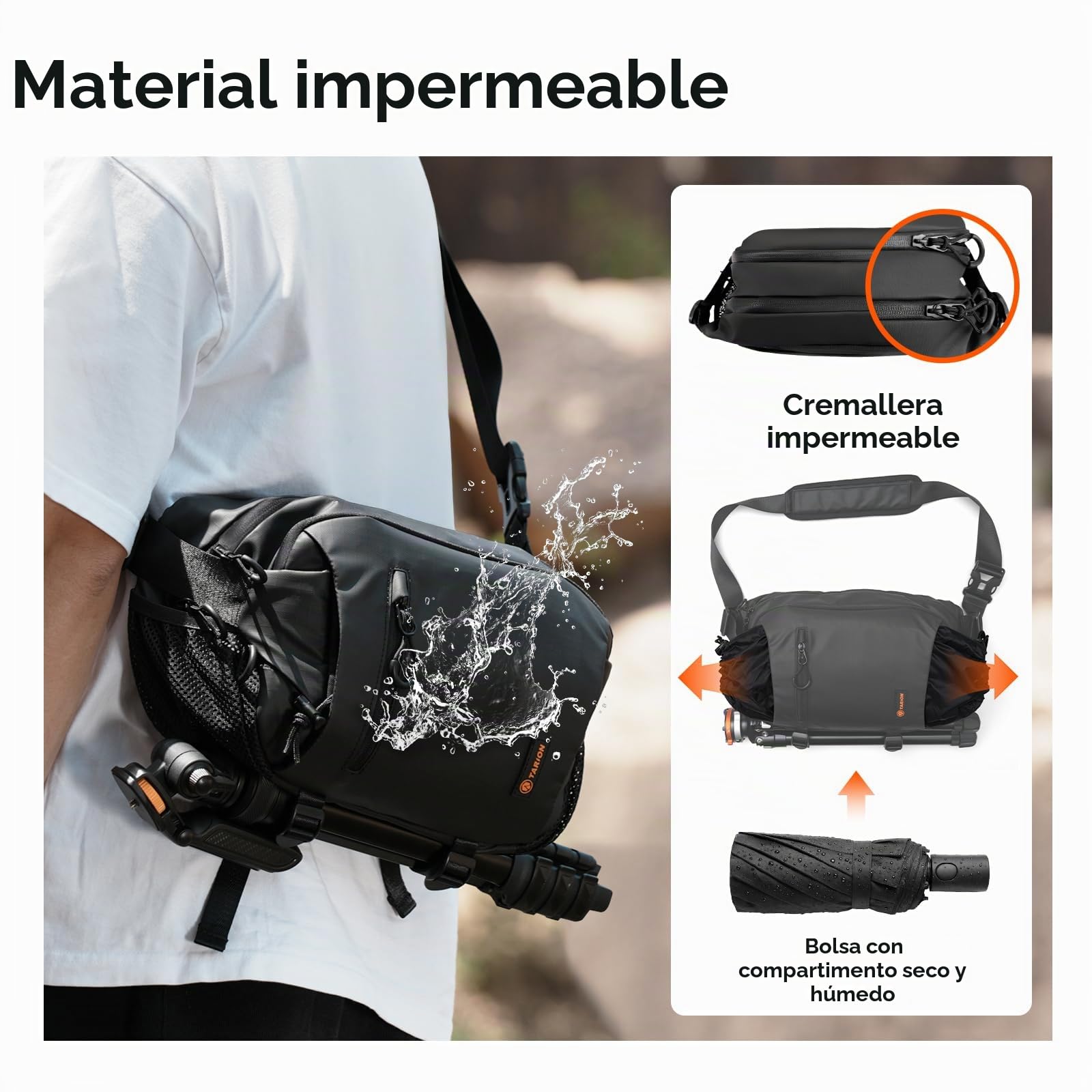 TARION Bolsa de Mensajero para cámara réflex Digital, pequeña Bolsa de Hombro para cámara réflex Digital, Bolsa de Mensajero, Bolsa Cruzada para cámaras réflex y compactas para fotografía de Calle
