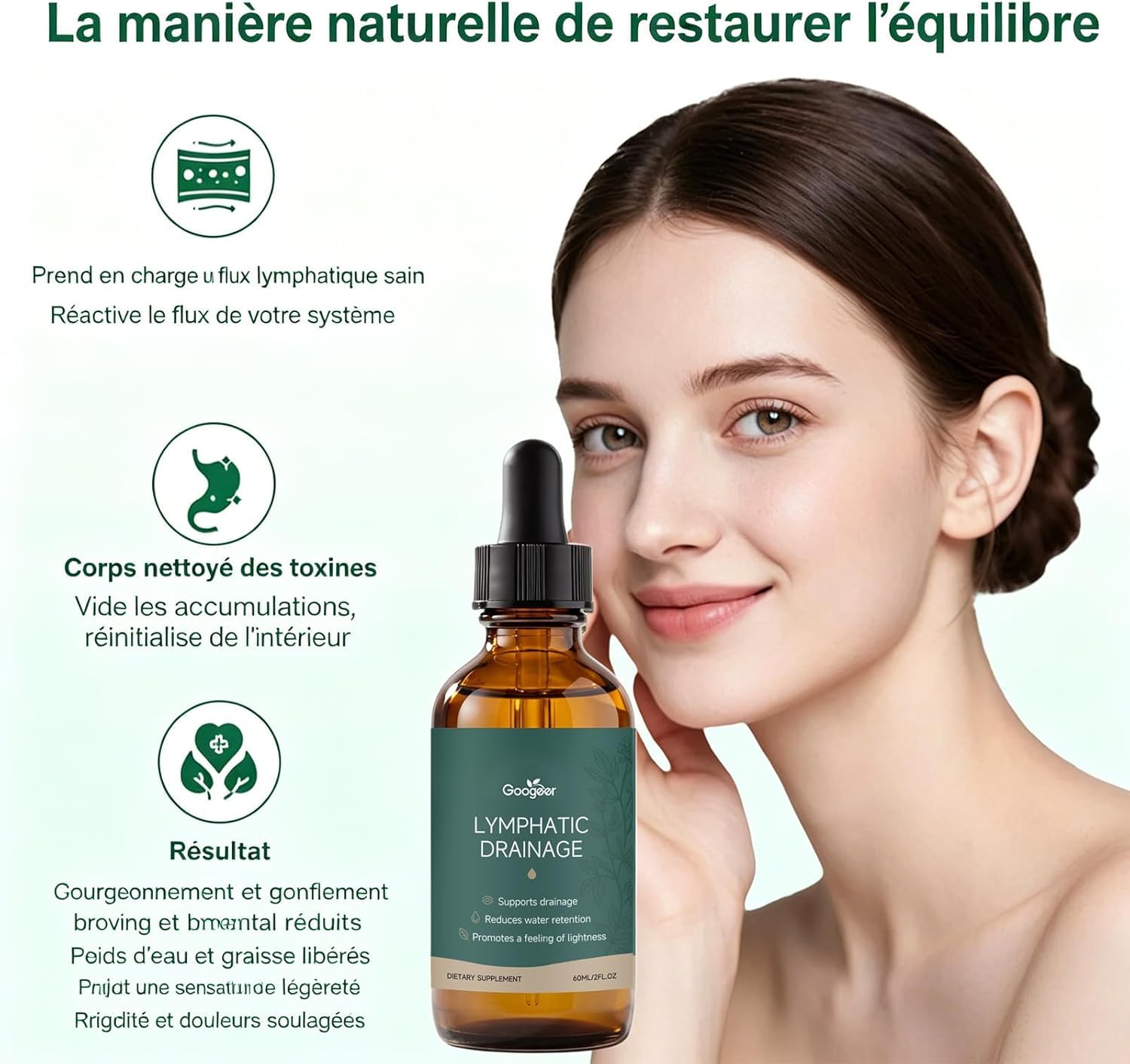 Lynae Drainant Lymphatique Goutte,Drainage Lymphatique Corps Complet Lynae