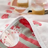 Vista 2 de Edredón suave de algodón puro con fresas pastorales, lavable a máquina, manta reversible, resistente a las arrugas y al encogimiento y duradera