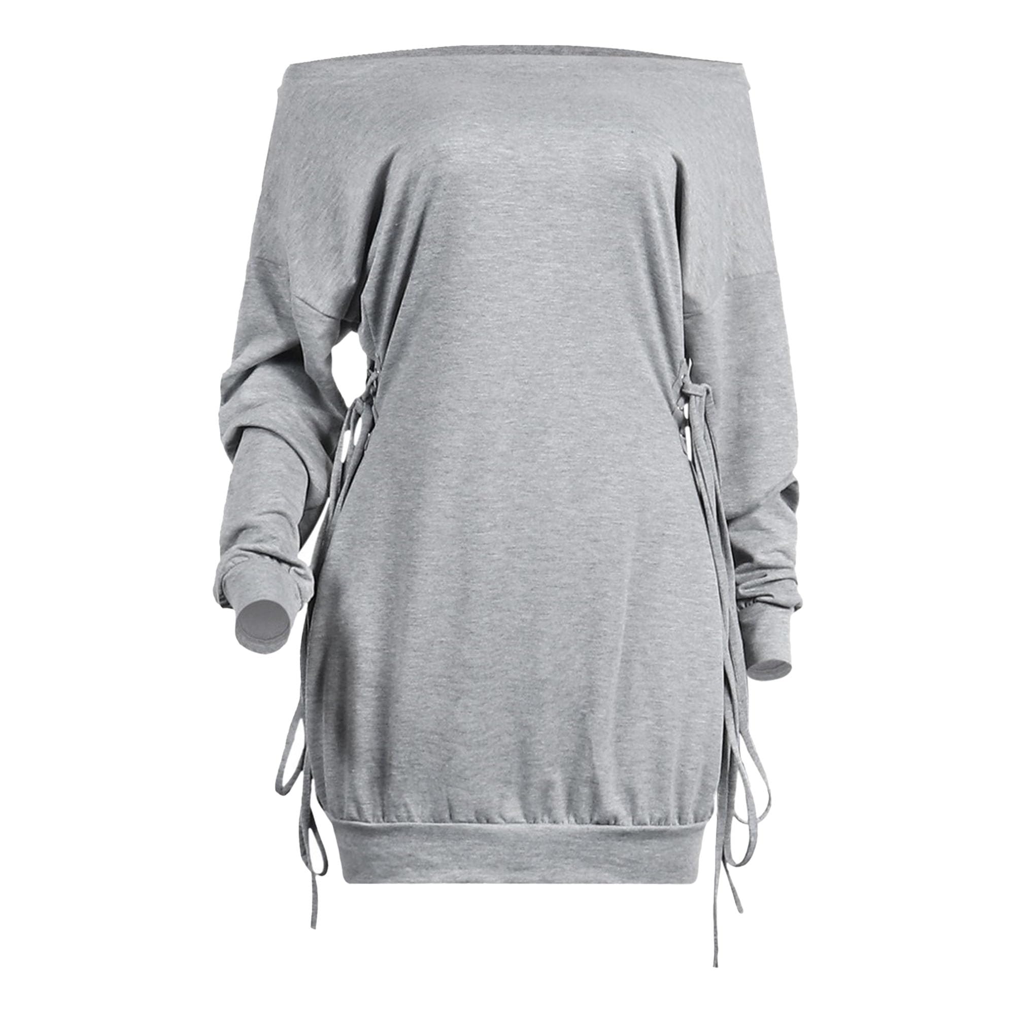 Robe courte à bretelles et épaules dénudées pour femme avec lacets à la taille - 8