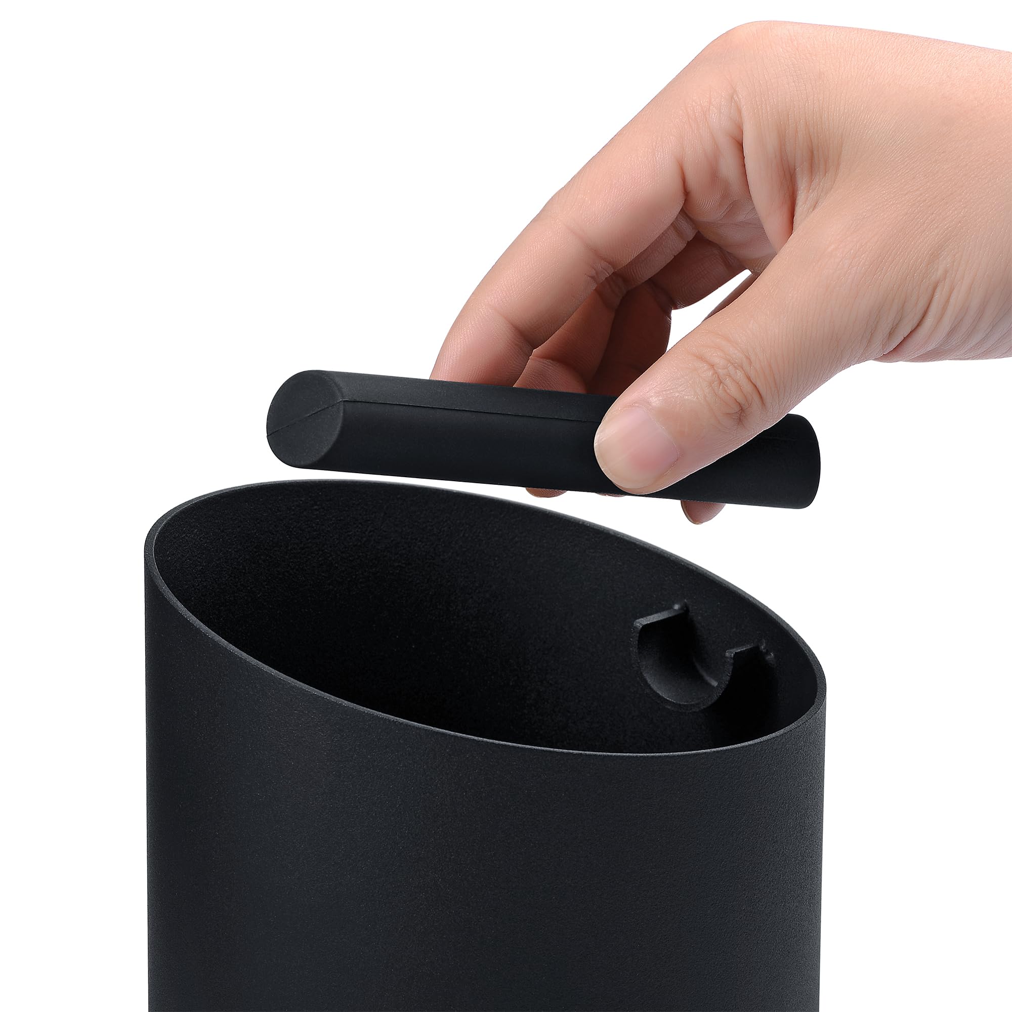 Normcore Boîte à expresso, capacité de 1 L, peut contenir 20 à 25 palets à expresso, en acier inoxydable avec base antidérapante en noyer, pour baristas à domicile, noir