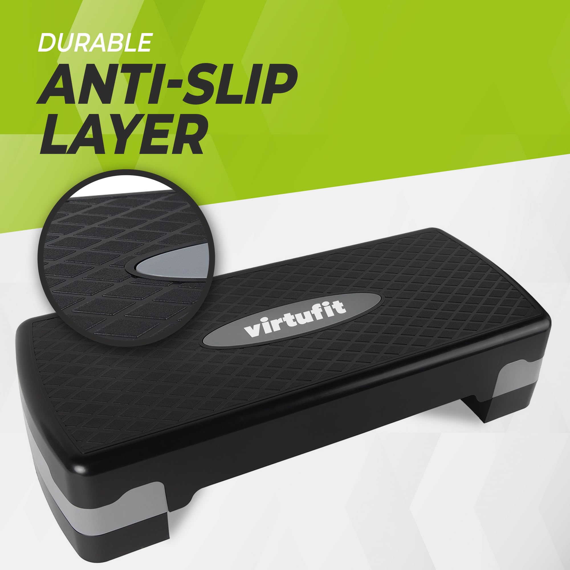 VirtuFit Essential Aerobic Fitness – Trapunta per la casa Stepper regolabile in altezza e antiscivolo per aerobica, ginnastica e fitness I Home Step Stepbench